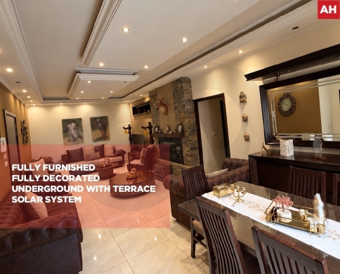 Fully Furnished & Decorated Apartment/underground floor with a terrace/MANSOURIEH-METN/منصوريه/REF#AH140885