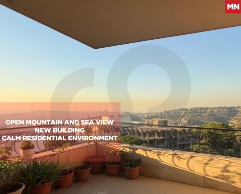 A spacious and beautifully decorated apartment/ Open mountain and sea view/Calm residential environment/BSABA-BAABDA/بسابا/REF#MN140858