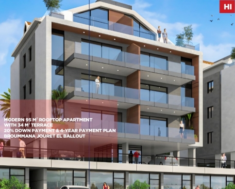 Under construction Apartment/20% down payment/Prime location/BROUMMANA-METN/برمانا/REF#HI140947