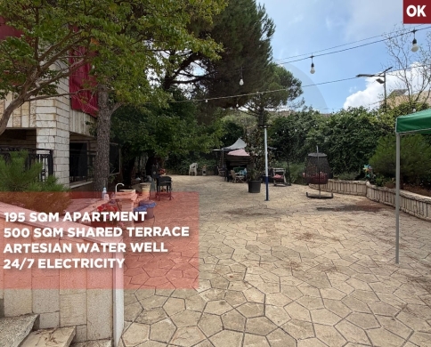 terrace/Solar System/Artesian Well/Unobstructed View/ Rwaysat Sawfar,aley/رويسات صوفر/REF#OK140938