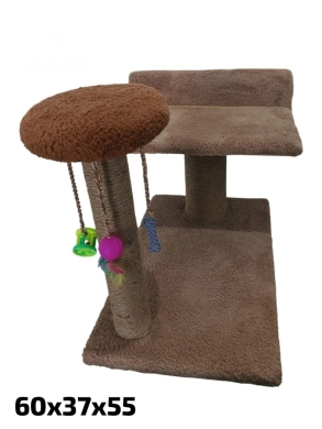 منصة وأعمدة خدش ولعب متكاملة للقطط صناعة يدوية | Handmade Multilevel Cat Scratching and Play Tower
