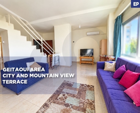 Fully furnished duplex/terrace/mountain and city view/achrafieh,beirut/الأشرفية /REF#EP141147