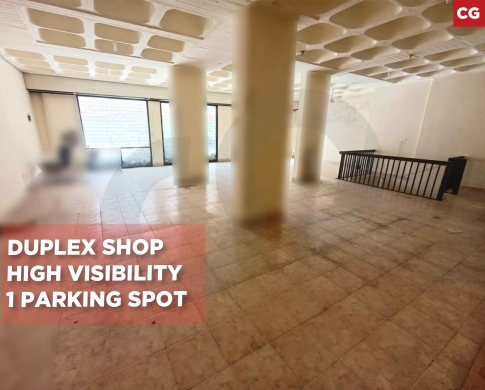 DUPLEX SHOP/in the heart of Ain El Remmaneh,BAABDA/ عين الرمانة/Easy access/REF#CG141139 !