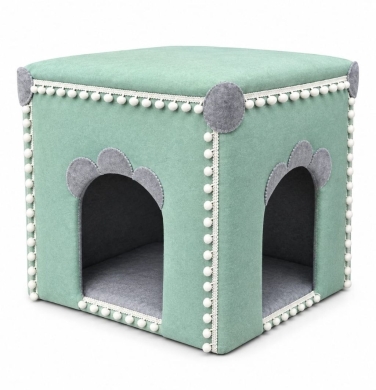 بيت قطط قماشي فاخر مصمم يدوياً | Handmade Luxury Fabric Cat House