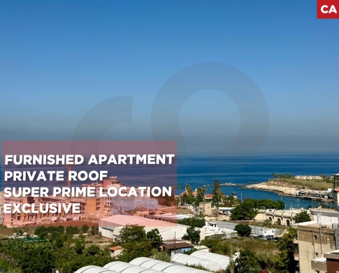 EXCLUSIVE/FURNISHED APARTMENT/PRIVATE ROOF/FULL SEA VIEW/TABARJA,KESEROUAN/طبرجا/REF#CA141318 !