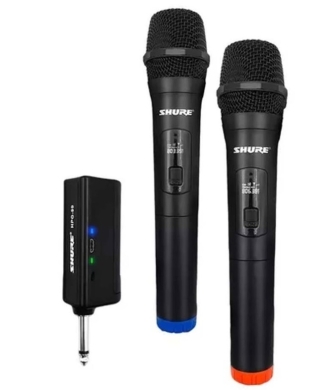طقم ميكروفون لاسلكي مزدوج مع مستقبل | Dual Wireless Microphone Set with Receiver