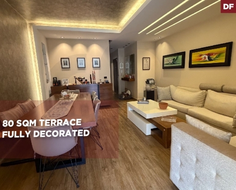80 sqm terrace/prime location/fully decorated/naccache,metn/ناكاش/REF#DF141349
