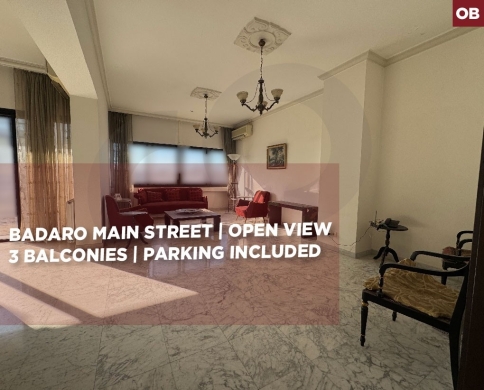 9th floor/ well-maintained building/Open Views/Badaro ,BEIRUT/بدارو /REF#OB141473