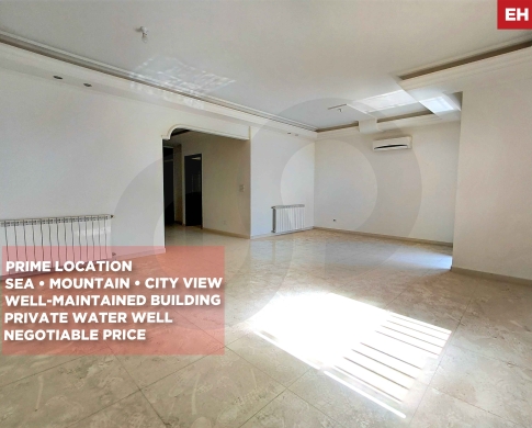 Luxurious and fully decorated/ well-maintained building/sea, mountain, and city views/JAL EL DIB,METN/جل الديب/REF#EH141466 !