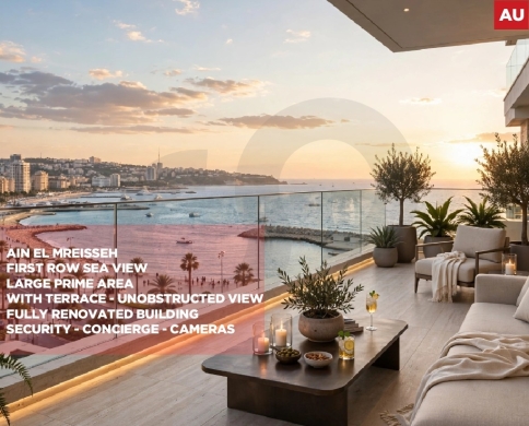 Prime Sea-Front Apartment For Sale/Needs full renovation/AIN AL MRAISEH-BEIRUT/عين المريسه/REF#AU141531