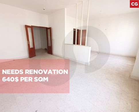Apartment for sale/Needs Renovation/Easy Access/AIN EL REMMANEH-BEIRUT/عين الرمانه/REF#CG141530