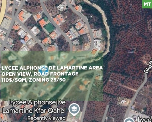 LAND/110$/sqm, zoning 25/50/open and breathtaking view/BTOURATIJ,KOURA/بتوراتيج/REF#MT141528 !