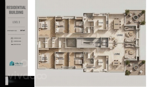 شقة عصرية في الطابق الثالث بالرابية للبيع | Modern 3-Bedroom Floor 3 Apartment in Rabieh