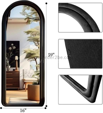 مرآة مخملية بتصميم عصري غير منتظم | Elegant Irregular Velvet Mirror — 7