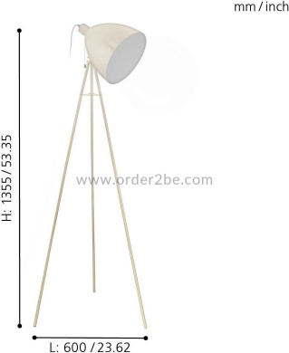 مصباح أرضي ثلاثي القوائم من إيجلو داندي | EGLO Dundee Tripod Floor Lamp — 4