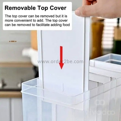 موزع حبوب جداري 6 خانات سعة 10 كجم | Wall-Mounted 6-Grid Grain Dispenser — 5