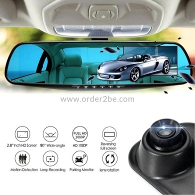 كاميرا سيارة خلفية مرآة تسجيل 2.8 بوصة مع رؤية ليلية | Rear View Car Camera 2.8" — 2
