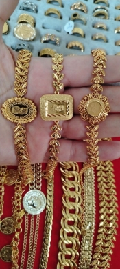 سوار وبلاك ذهب برازيلي مطلي فاخر | Brazilian Gold Plated Bracelet & Jewelry — 2