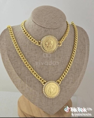 مجلس ومجموعة إكسسوارات ذهب برازيلي فاخر | Brazilian Gold Plated Jewelry Set — 5