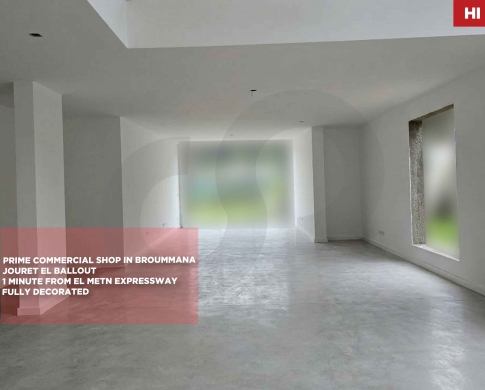 160 SQM FULLY DECORATED SHOP – READY FOR BUSINESS/Broummana/Jouret al Ballout,METN/ جورة البلوط/REF#HI141720 !