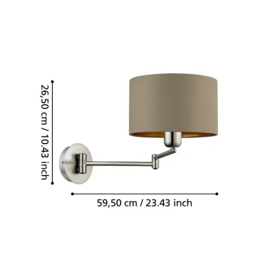 EGLO Textile Wall Lamp – Adjustable Bedroom Lighting for Reading — 7