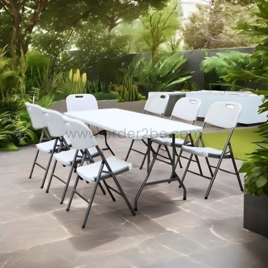 Heavy-Duty Foldable Dining Chair – 200kg, Steel Legs, Stackable for Events & Outdoors — 6