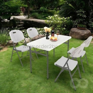 Heavy-Duty Foldable Dining Chair – 200kg, Steel Legs, Stackable for Events & Outdoors — 5