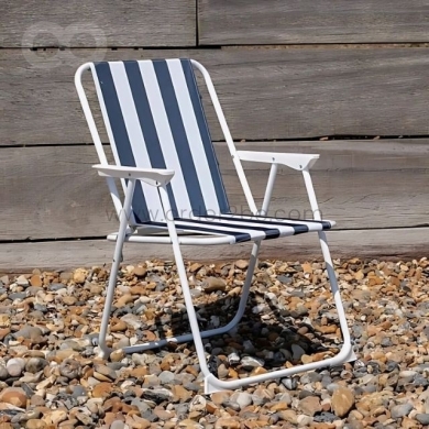 Classic Striped Beach Chair – Cozy Foldable Lounger for Backyard, Pool & Camping — 7