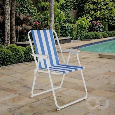 Classic Striped Beach Chair – Cozy Foldable Lounger for Backyard, Pool & Camping — 2