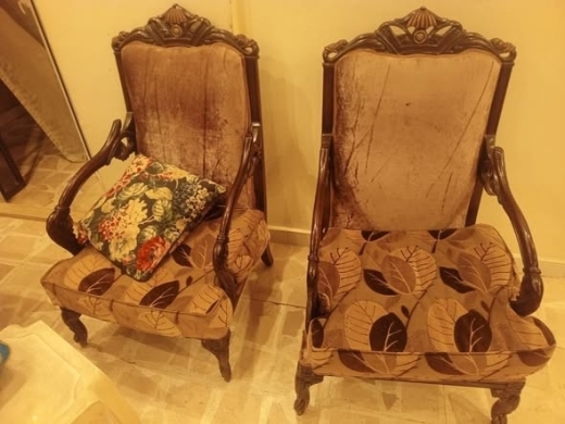 Carved wooden salon set — 4