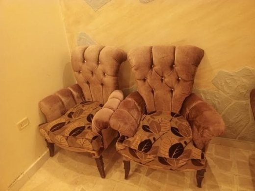 Carved wooden salon set — 3