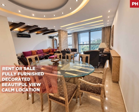 FULLY FURNISHED & DECORATED APARTMENT IN AIN SAADEH,METN/عين سعادة/FOR SALE OR RENT/REF#PH141754 !