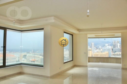 شقة فاخرة جديدة للإيجار في وسط بيروت بإطلالة مفتوحة | Brand New Open-View Apartment for R…