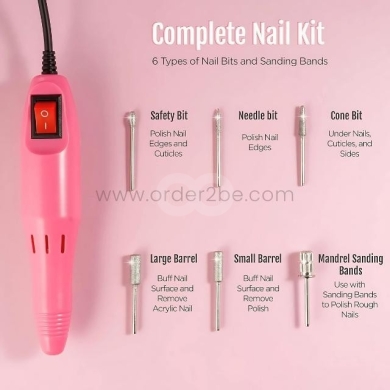 Professional Nail Drill Machine – 6 Nail Bits, 20,000 RPM for Acrylics, Gel & Pedicures — 3