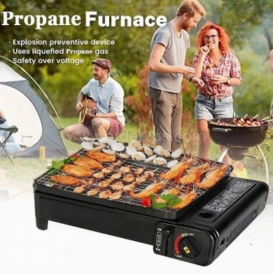 Portable Camping Grill Stove – Dual Flame, Carry Case & Drip Tray for Perfect Grilling — 5