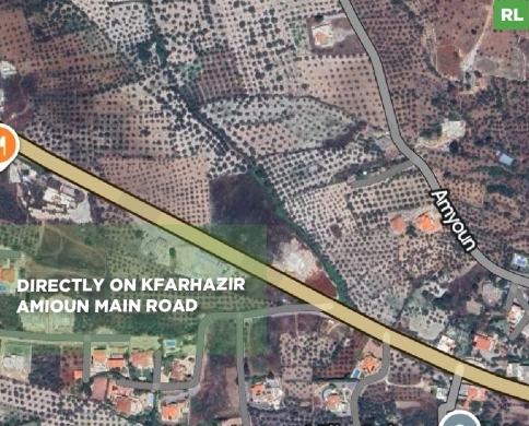 Land for Sale/Directly on Kfarhazir - Amioun Main Road/KOURA/كورة/REF#RL141804