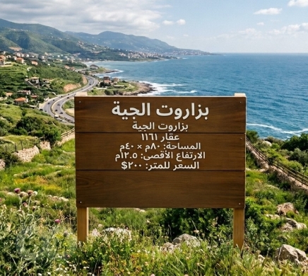 أرض للبيع في بزاروت الجية حد جدرا 1161 م² | Land For Sale In Bzaroute Jiyeh 1161 sqm