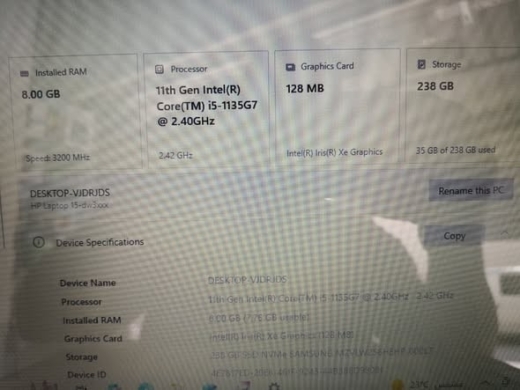 HP 15DW Laptop Core i5 11th Gen