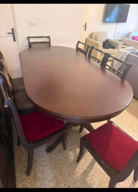Wooden dining table with 8 seats