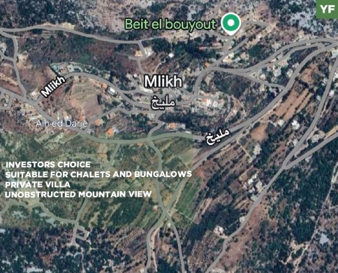 Exceptional Land /unobstructed Mountain View/ mlikh jezzine/مليخ/REF#YF142026