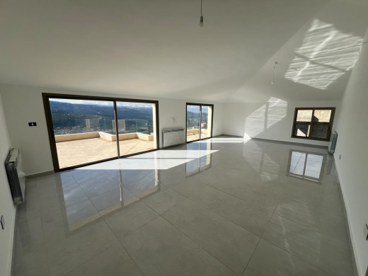 Brand New Roof Apartment with Terrace & Mountain View For Sale in Baabdat