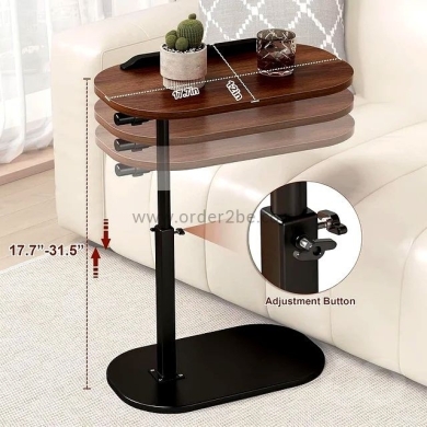 C-Shaped Adjustable Side Table with 360° Swivel — 3
