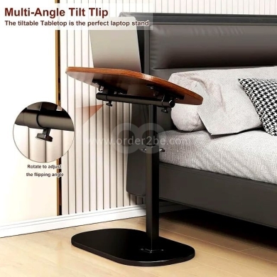C-Shaped Adjustable Side Table with 360° Swivel — 4
