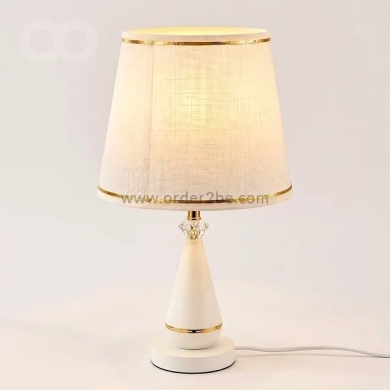 Conical Table Lamp with Gold Trim — 8