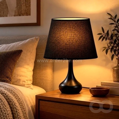 Teardrop Table Lamp with Fabric Shade