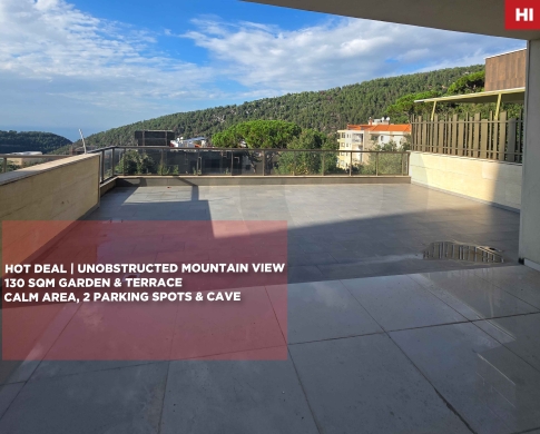 EXCLUSIVE/GARDEN RESIDENCE/PRIVATE 130 SQM TERRACE & GARDEN/MOUNTAIN VIEW/BROUMMANA,METN/برمانا/REF#HI142246