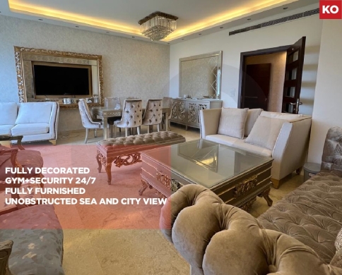 Apartment for sale/Prime location/Fully decorated/unobstructed sea view/DAWHET EL HOSS-ALEY/دوحة الحص/REF#KO142324