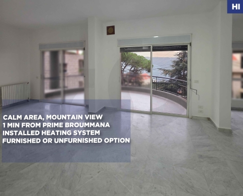 MOUNTAIN-VIEW APARTMENT/FURNISHED OR UNFURNISHED/QUIET NEIGHBORHOOD/BROUMMANA,METN/برمانا /REF#HI142302 !