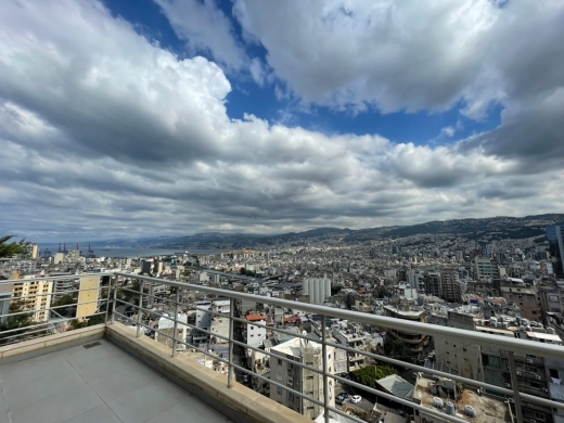 Duplex Apartment with 180° Sea & Mountain View For Rent in Achrafieh, Saydeh — 4