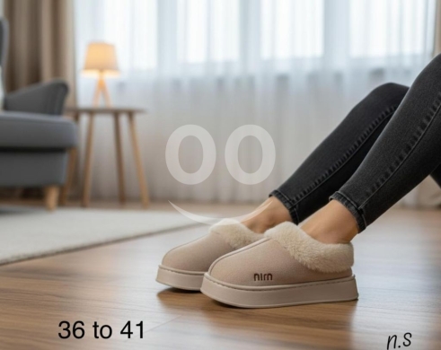 الملابس، الأحذية والزينة في أبو سمرا - حذاء نسائي شتوي مبطن بالفرو | Women&#039;s Fur-Lined Winter Slides - Unmatched Comfort & Warmth